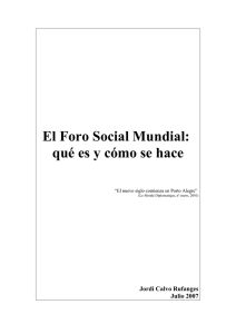 El Foro Social Mundial