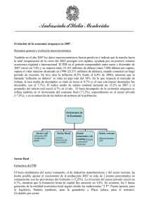 Evolución de la economía uruguaya en 2007 Resumen general y