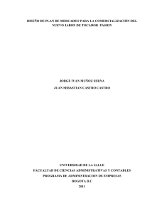 DISEÑO DE PLAN DE MERCADEO PARA LA COMERCIALIZACIÓN