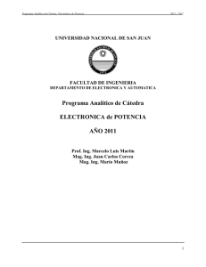Programa Analítico de Cátedra ELECTRONICA de - DEA