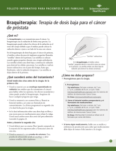 Braquiterapia: Terapia de dosis baja para el cáncer de próstata
