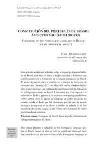 Constitución del portugués de Brasil: aspectos socio
