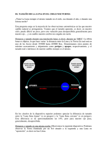 EL TAMAÑO DE LA LUNA EN EL CIELO