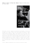 Philip Glass. La vida: una partitura, por Francisca Pageo