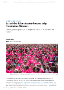 La variedad de los cánceres de mama exige tratamientos diferentes