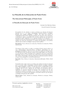 La Filosofía de la Educación de Paulo Freire