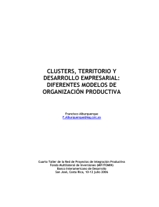 CLUSTERS, TERRITORIO Y DESARROLLO EMPRESARIAL