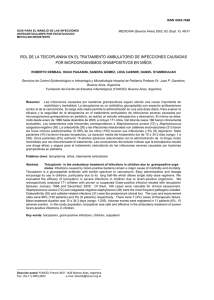 rol de la teicoplanina en el tratamiento ambulatorio de infecciones