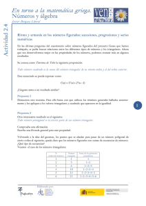 Números y álgebra A ctividad 2 .4 En torno a la matemática griega.