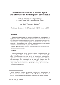 Industrias culturales en el entorno digital: una reformulación desde