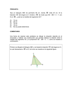 PREGUNTA Sea un triángulo ABC de perímetro 60 cm