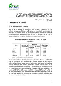 la economía mexicana: un repaso de la inversión directa de