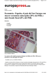 Economía.- España, el país del Sur Europa con mayor economía