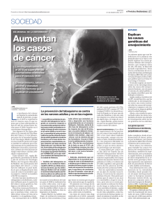 Aumentan los casos de cáncer