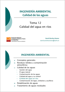 Calidad del agua en ríos