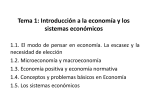 Tema 1: Introducción a la economía y los sistemas económicos