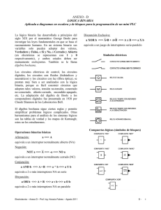 ANEXO - D LOGICA BINARIA Aplicada a diagramas en escalera y