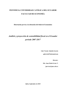 Análisis y proyección de sostenibilidad fiscal en el Ecuador período