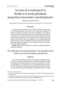 Los retos de la enseñanza de la filosofía en el mundo globalizado
