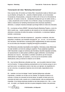 Transcripción del vídeo “Marketing internacional”