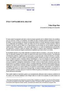 Vol. 4 (1) 2010 ÉTICA Y CAPITALISMO EN EL SIGLO XXI1 Felipe
