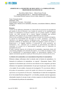 APORTES DE LA GEOMETRÍA DE DESCARTES A LA FORMACIÓN