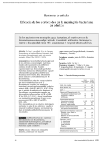 Eficacia de los corticoides en la meningitis bacteriana en adultos