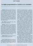 La lógica proposicional en Analíticos de Aristóteles - Inif-UCR