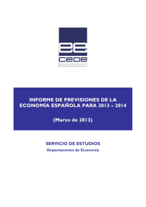 Informe de Previsiones de la Economía Española para 2013