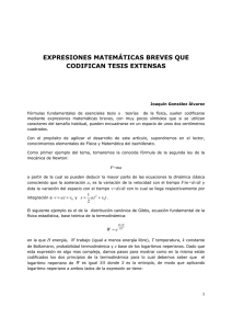 expresiones matemáticas breves que codifican tesis