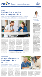 N&deg;52 / 18-11-2016 Resistencia a la insulina eleva el riesgo de c&aacute;ncer