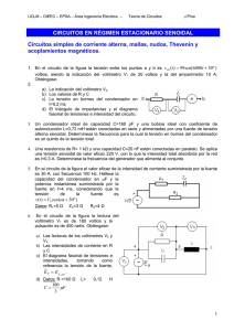 Circuitos simples de corriente alterna, mallas, nudos, Thevenin y