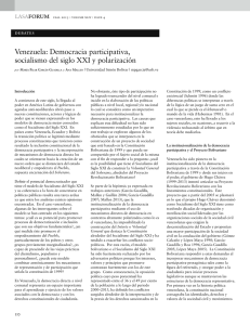 Venezuela: Democracia participativa, socialismo del siglo XXI y