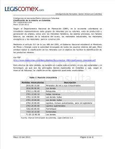 Clasificaci&oacute;n de la Miner&iacute;a en Colombia