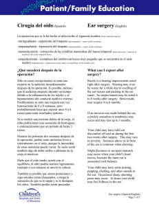 Cirugía del oído(Spanish) Ear surgery(English)