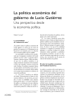 La política económica del gobierno de Lucio