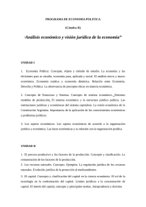programa de economia politica - Facultad de Ciencias Jurídicas y