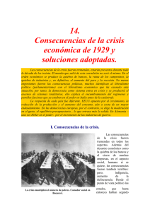 Consecuencias de la crisis de 1929 y soluciones adoptadas.