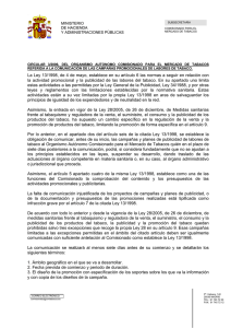 Circular 3/2006, del Organismo Autónomo Comisionado para el