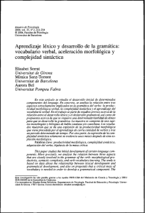 Aprendizaje léxico y desarrollo de la gramática: vocabulario