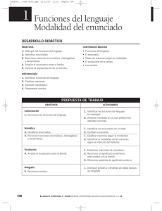 1 Funciones del lenguaje Modalidad del enunciado