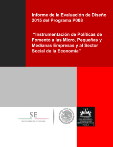 Informe de la Evaluaci&oacute;n de Dise&ntilde;o 2015 del Programa