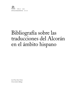 Bibliografía sobre las traducciones del Alcorán en el ámbito hispano