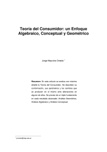 Teoría del Consumidor: un Enfoque Algebraico, Conceptual y