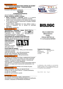tratamiento biologico para fosas sépticas y canalizaciones