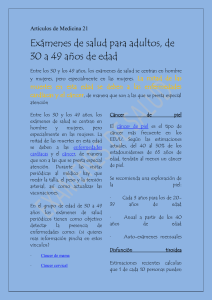 Ex&aacute;menes de salud para adultos, de 30 a 49 a&ntilde;os de edad