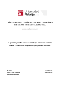 El aprendizaje de los verbos de cambio por estudiantes alemanes