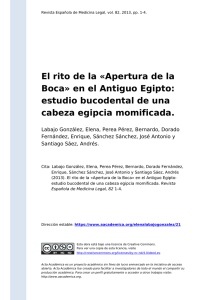 El rito de la «Apertura de la Boca» en el Antiguo Egipto: estudio