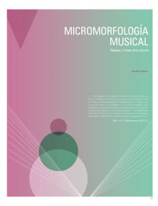 MICROMORFOLOGÍA MUSICAL - Publicaciones
