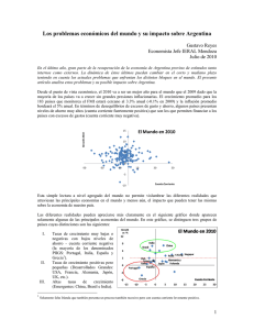 Los problemas económicos del mundo y su impacto sobre Argentina